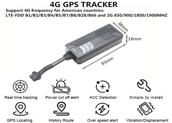 800MHZ 4G LTE GPS Tracker 100VDC Anti Theft Protocol For Motorcycle Truck