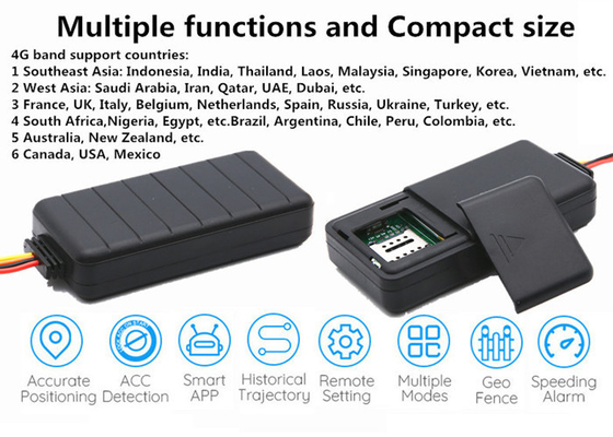 ACC SMS 2D RMS 4G GPS Tracker 200mAh Protocol 4g Vehicle Tracker