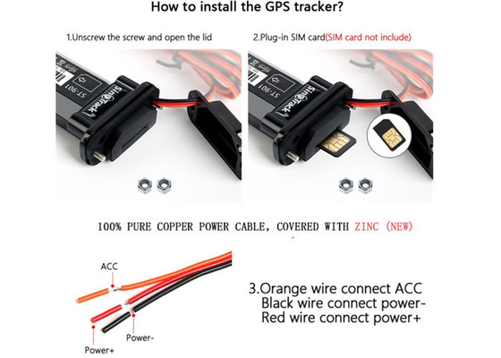 140mAh 4G GPS Tracker 95VDC GPRS GSM Real Time ACC Ignition